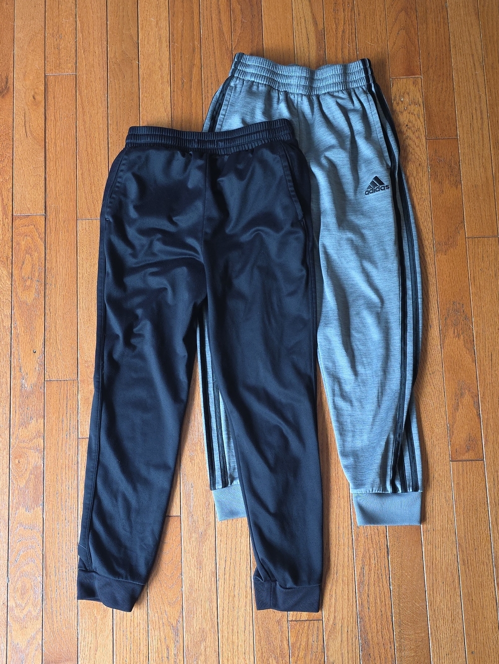 Boys Athlethic Pants Size Medium 10/12 Grey Adidas Three Stripe & Black Jorgger
